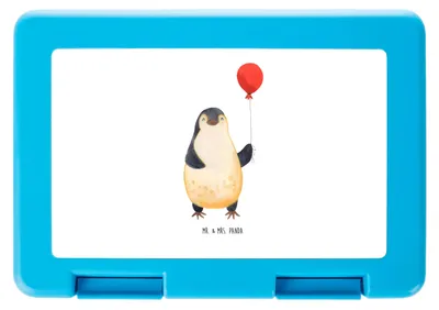 Produktbild von Mr. & Mrs. Panda Bentobox Pinguin Luftballon - Weiß - Geschenk, Jahrmarkt, Lunchbox, Liebe, Neustart, Lebensmittel Aufbewahrungsbox, Bento Box, Vorratsdose, Kirmes