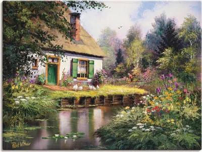 Produktbild von ARTland Leinwandbild Am Bach Größe: 60x45 cm