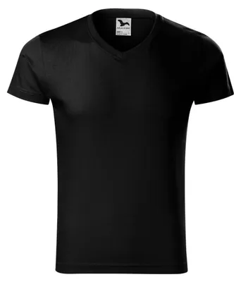 Image de Malfini - T-shirt pour homme, col en V, coupe étroite PP11508 (L) (noir)