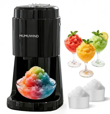Eisschabmaschine, elektrisch, 2 Eisbecher, 135 W, Schwarz