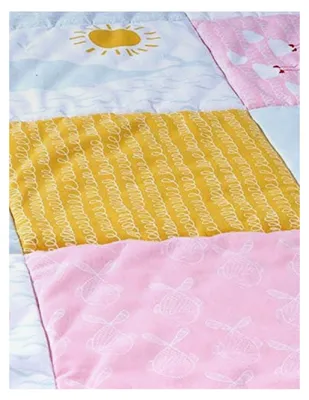 Produktbild von Bio Krabbeldecke im Patchwork-Design aus 100% Baumwolle, GOTS , Wale, 95 x 100 cm