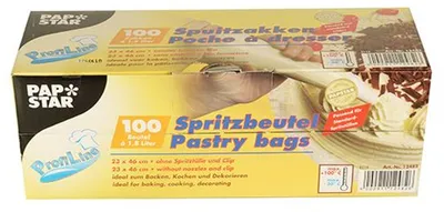 Zdjęcie produktu dla Papstar jednorazowy worek do wyciskania 1800 ml 460 x 230 mm przezroczysty 100 szt