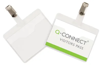 Image de Q-Connect KF01560 : Plaquettes nominatives pour visiteurs, format 60 x 90 mm, lot de 25