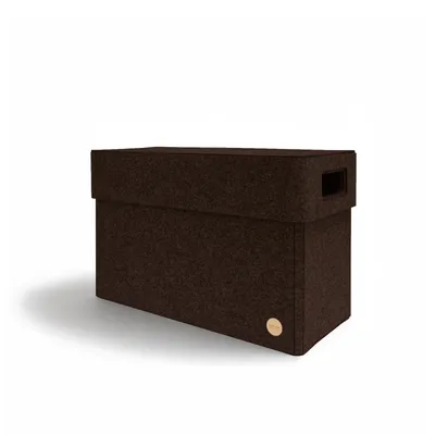 Produktbild von Aufbewahrungsbox CLASSIC Filz 45 x 22 x 28 cm mit Deckel in dunkelbraun meliert