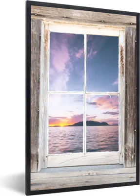 Produktbild von MuchoWow® Gerahmtes Poster Aussicht - Insel - Meer 40x60 cm - Poster mit Schwarzem Bilderrahmen Wandposter Rahmen Foto Bilder - Papierdruck - Wandbilder