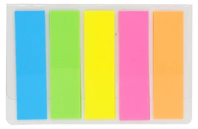 Produktbild von Seitenmarkierungen, fluoreszierende Folie, transparente Buchreiter, Haftnotizen zum Markieren von Notizbüchern