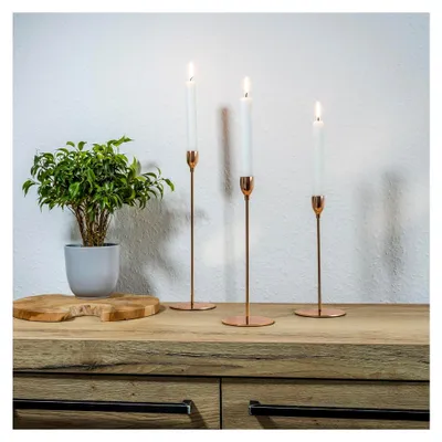 Produktbild von 3 Kerzenständer für Stabkerzen Set dekorativ