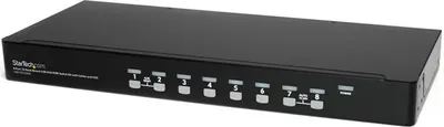 Produktbild von StarTech.com 8-Port USB KVM Switch-Set mit OSD und Kabeln Rackmontierbar, 1920 x 1440 Pixel, Rack-Einbau, 12 W, 1U, Schwarz