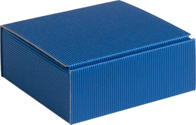 Produktbild von Geschenkbox aus offener Wellpappe, Geripptes Karton BLAU, Format 20x19x10cm, 35 St.