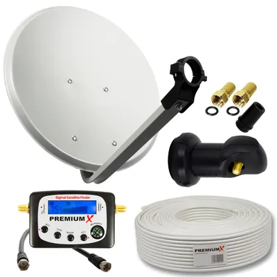 Produktbild von PremiumX Camping SAT Anlage 45cm Antenne Single LNB 10m Kabel SatFinder