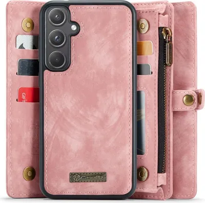 Produktbild von Samsung Galaxy A55 Hülle - CaseMe 008 2-in-1 Klapphülle & Back Cover mit Brieftasche - Pink