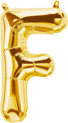 Produktbild von Folienballon Buchstabe F, gold, ca. 40 cm, für Luftbefüllung