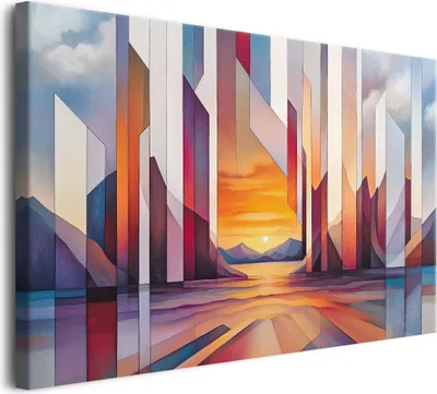 Zdjęcie produktu dla Kolorowy Obraz na płótnie do salonu Grafika 3D na ścianę do sypialni