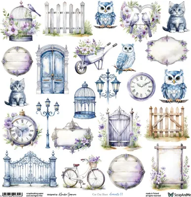 Image de Papier pour scrapbooking 30x30 - ScrapAndMe - Elements 11 - feuille découpée