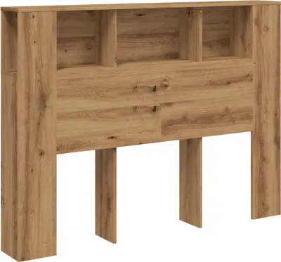 Image de Armoire à tête de lit Chêne artisanal 140 x 18,5 x 102,5 cm Bois d'ingénierie