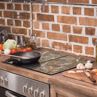 Produktbild von Glasschutzplatte für Herd 2x30x52 Marmor