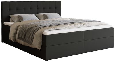 BroMARKT Boxspringbett DETROIT mit 2 Bettkasten, Bonell-Matratze, Polsterbett, Bett (Anthrazit, Cosmic 100, 180 x 200 cm)
