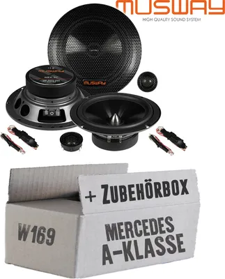 Produktbild von lasse W169 Front - Lautsprecher Boxen Musway ME6.2C - 16,5cm System Auto Einbauzubehör - Einbauset passend für Mercedes A-Klasse JUST SOUND best choice for caraudio