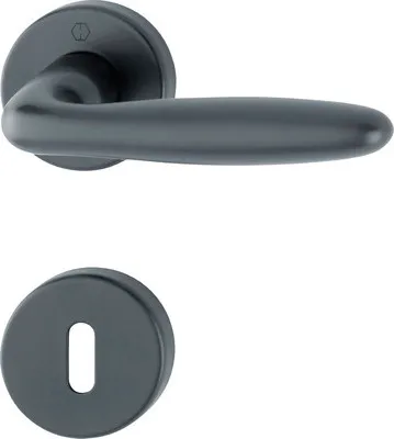 Produktbild von Rosettengarnitur OB Hoppe 11861630 Verona 1510/42KV/42KVS schwarz pulverbeschichtet