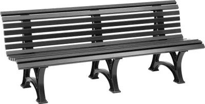 Produktbild von Blome Gartenbank Borkum 4-Sitzer, Pflegeleichte Kunststoff, mit 13 Mehrkammerprofilen, 3 Standfüßen & Lehne, Graphitgrau