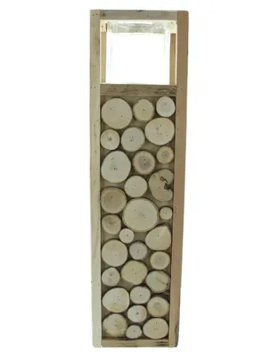 Produktbild von Holz Windlichtsäule Holzscheiben 58cm – Bodenwindlicht