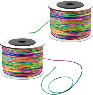 Produktbild von Elastisches Nylon-Koordinetz für Handwerk, 160 m/1 mm, Regenbogenglanz