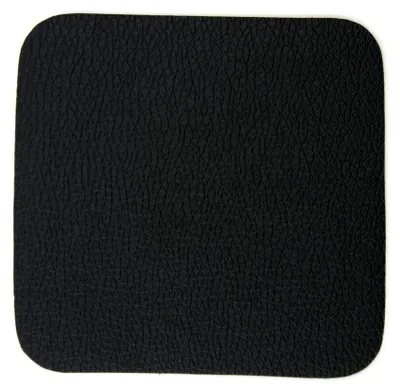 Untersetzer aus Kunstleder, schwarz, 10x10 cm, 4 Stück