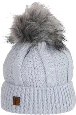 Immagine prodotto di Faera cappello invernale caldo foderato in Pelliccia sintetica bobble hat maglia modello foderato in pile cappello invernale lavorato a maglia berretto signore uomini taglia unica blu chiaro