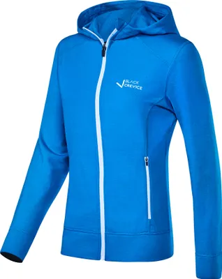Produktbild von BLACK CREVICE - Damen Merino Kapuzenjacke | Mulesingfrei | Farbe: Blau | Größe: 42