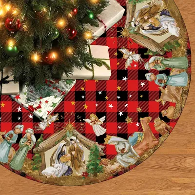 Weihnachtsbaumdecke rund 120 cm Polyester