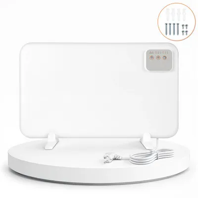 Zdjęcie produktu dla Panel grzewczy podczerwieni Peviasot o mocy 120W, przeznaczony do biurka, 3-w-1 z timerem, 3 poziomami temperatury, trybem ECO i podstawkami, kolor biały, wymiary panelu: 50 x 30 x 1 cm