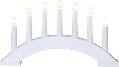 Produktbild von Lichterbogen Bea - 7flammig - warmweiße Birnchen - L: 39cm, H: 22cm - Schalter - weiß
