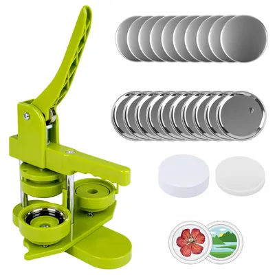 Button-Maschine 58 mm mit 100 Rohlingen und Cutter