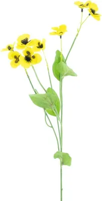 Produktbild von artplants.de Künstlicher Zweig Stiefmütterchen YENIA, gelb, 60cm - Kunstblumen Zweig