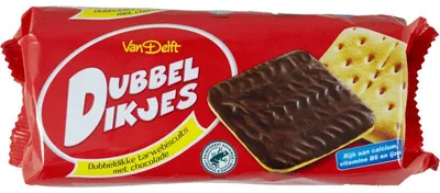 Obrázek produktu pro Van Delft Dubbeldikjes Pure Chocolate 295 g – dvojité husté čokoládové sušenky