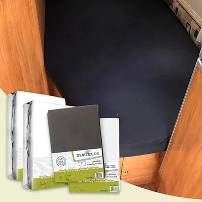 Image de Paquet textile Lit français - 2 moltons avec 2 draps-housses - côté gauche - 2 flanelle + 1 blanc/1 anthracite - 2flanelle+1blanc/1anthracite