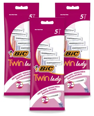 Produktbild von 3 x Bic Twin Lady Einwegrasierer mit Doppelklinge - Vorteilspackung - 3 Stücke