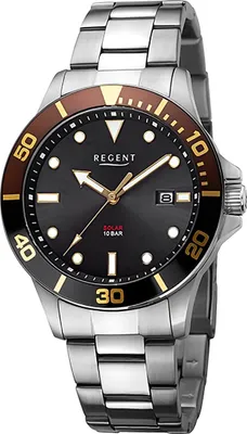 Produktbild von Regent Metall Herren Uhr Armbanduhr Quarz silber Metallarmband D2URF1545