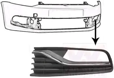 Image de VAN WEZEL Grille de pare-chocs chromée Avant gauche (5814593) pour VW Polo V Van |