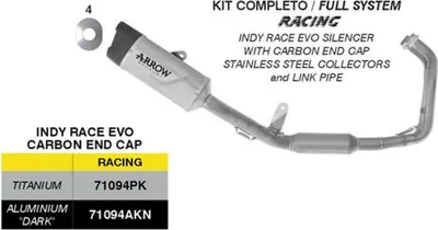Produktbild von ARROW Indy Race EVO Komplettauspuff Titan für Yamaha MT-07