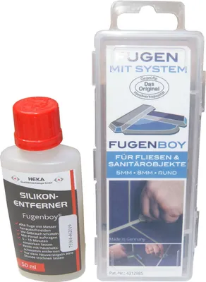 Produktbild von Fugenboy Set 5 mm - 8 mm - rund + Silikonentferner 50ml