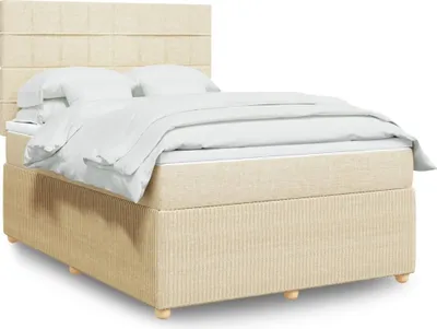 Produktbild von vidaXL Boxspringbett mit Matratze Creme 160x200 cm Stoff