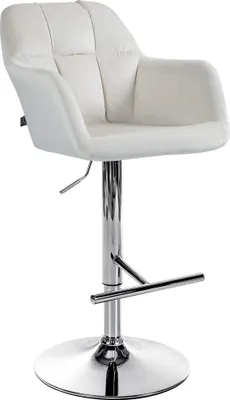 Produktbild von CLP Barhocker Natoma Samt I 360° Drehbar, Metallgestell Mit Fußstütze creme Material Gestell Metall in Chromoptik