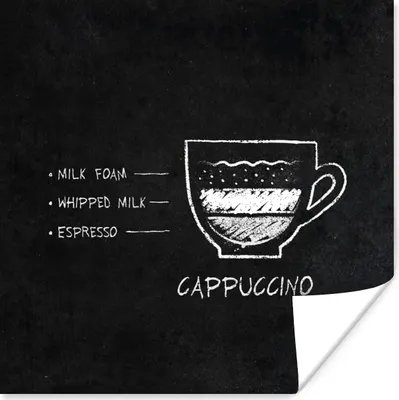 Produktbild von MuchoWow® Poster Kaffee - Vintage - Text - Cappuccino - Zitate 30x30 cm - Wandposter - Printing