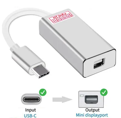 Produktbild von Display Adapter USB Typ C - Mini-DisplayPort v1.2, Stecker/Buchse