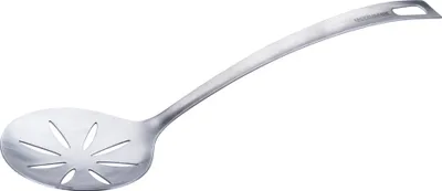 Image de Fackelmann Cuillère à décanter Essential en acier inoxydable Ustensile de cuisine pratique pour les boulettes, les légumes et les spätzle, avec œillet de suspension