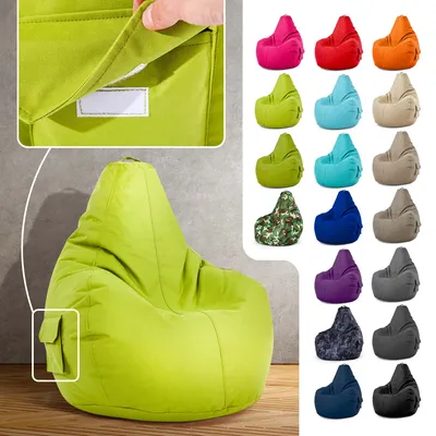 Produktbild von Green Bean® Sitzsack mit Rückenlehne "Cozy" 80x70x90cm - Gaming Chair mit 230L EPS Perlen Füllung - Hellgrün