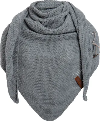 Produktbild von Knit Factory Coco Dreiecksschal - Med Grey - 190x85 cm