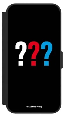 Produktbild von NIVOCASE Klapphülle für Apple iPhone 16e  Handyhülle aus Kunst Leder NIVOflip schwarz Logo Offizielles Lizenzprodukt Die drei ???