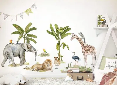 Produktbild von Famanu Wandtattoo Jungledieren XXL - Dekoration für Kinderzimmer